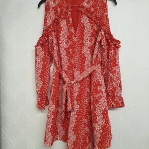 River Island Red Cold Shoulder Sundress